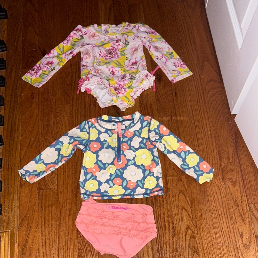 Posh Peanut and Ruffle Butts Rashguard Swim Bundle-2T